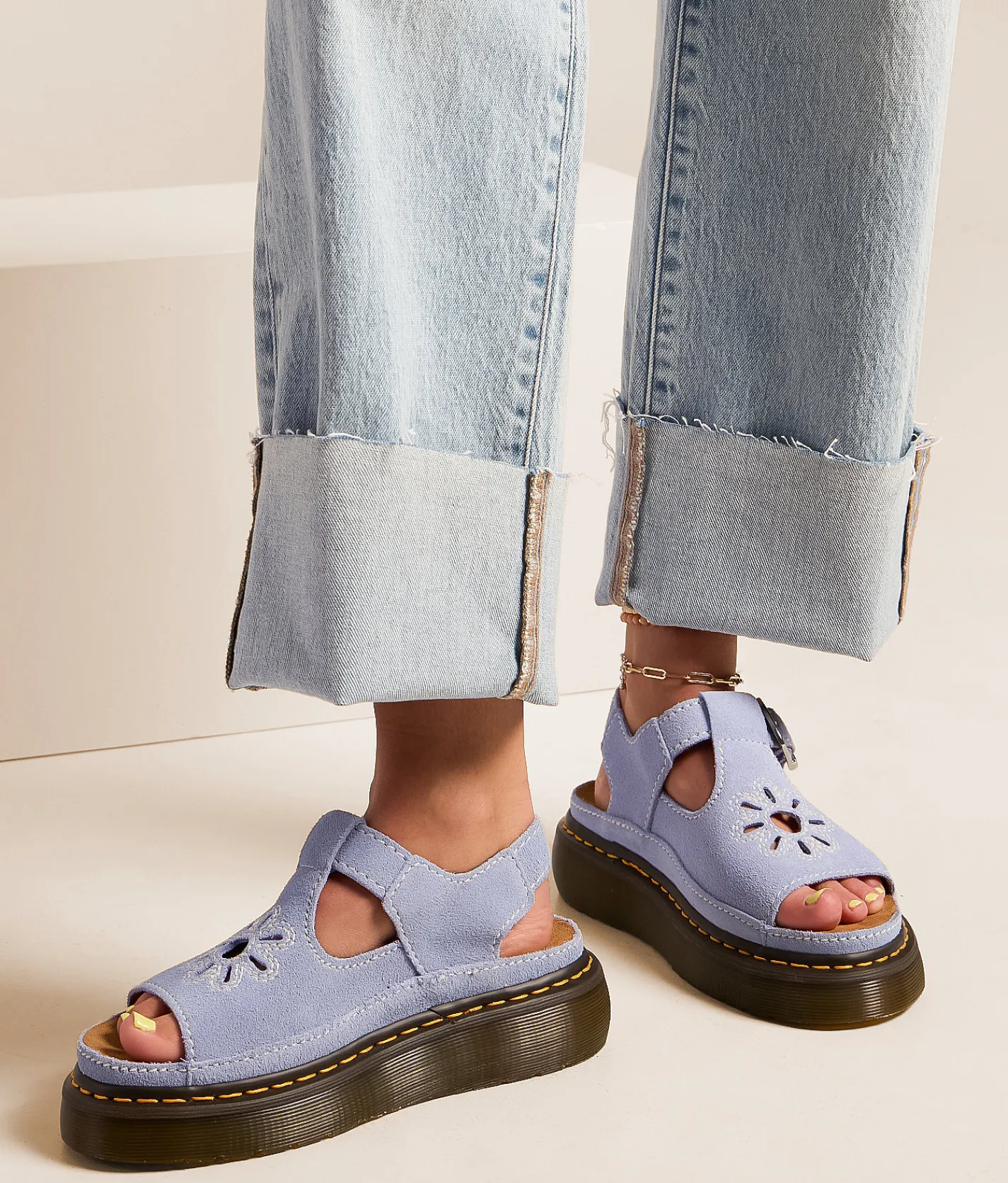 Shoes | Dr. Martens Dunnet Flower Suede Sandal Cornflower Blue