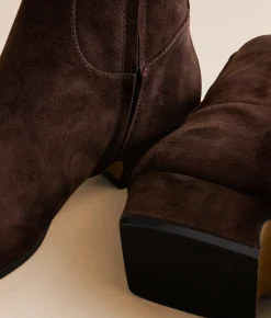 Steve Madden Dusty Leather Ankle Boot Choc Brown Suede Discount