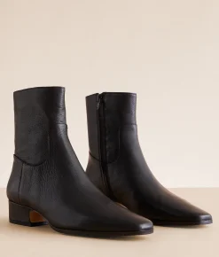 Shoes | Steve Madden Dusty Low Heel Ankle Boot Black Leather