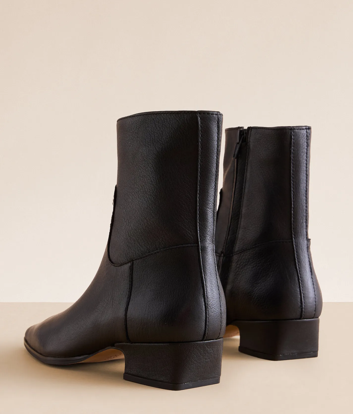 Shoes | Steve Madden Dusty Low Heel Ankle Boot Black Leather