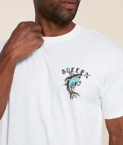 Tops|Graphic T-Shirts | Sullen Dyem Shark T-Shirt Antique White