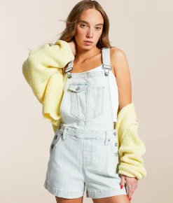 HIDDEN Dylan Striped Denim Overall Short Light Discount