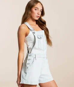 HIDDEN Dylan Striped Denim Overall Short Light Discount