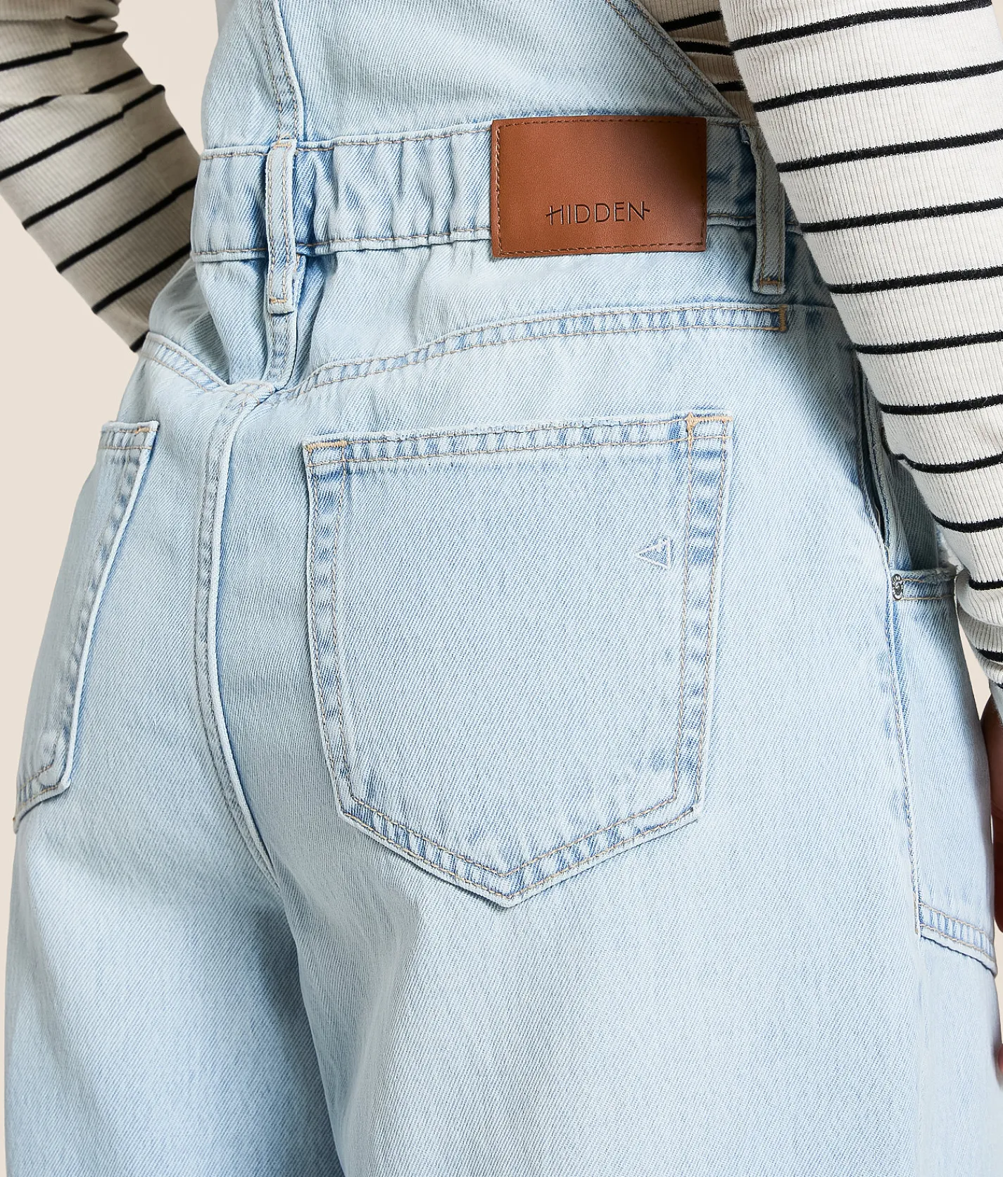 HIDDEN Dylan Ultra Wide Leg Denim Overalls Light Discount