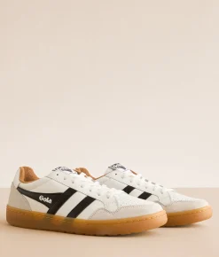 Gola® Eagle 86 Leather Sneaker White Black Tobacco Gum