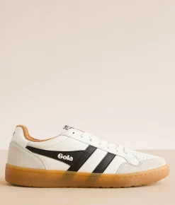 Gola® Eagle 86 Leather Sneaker White Black Tobacco Gum