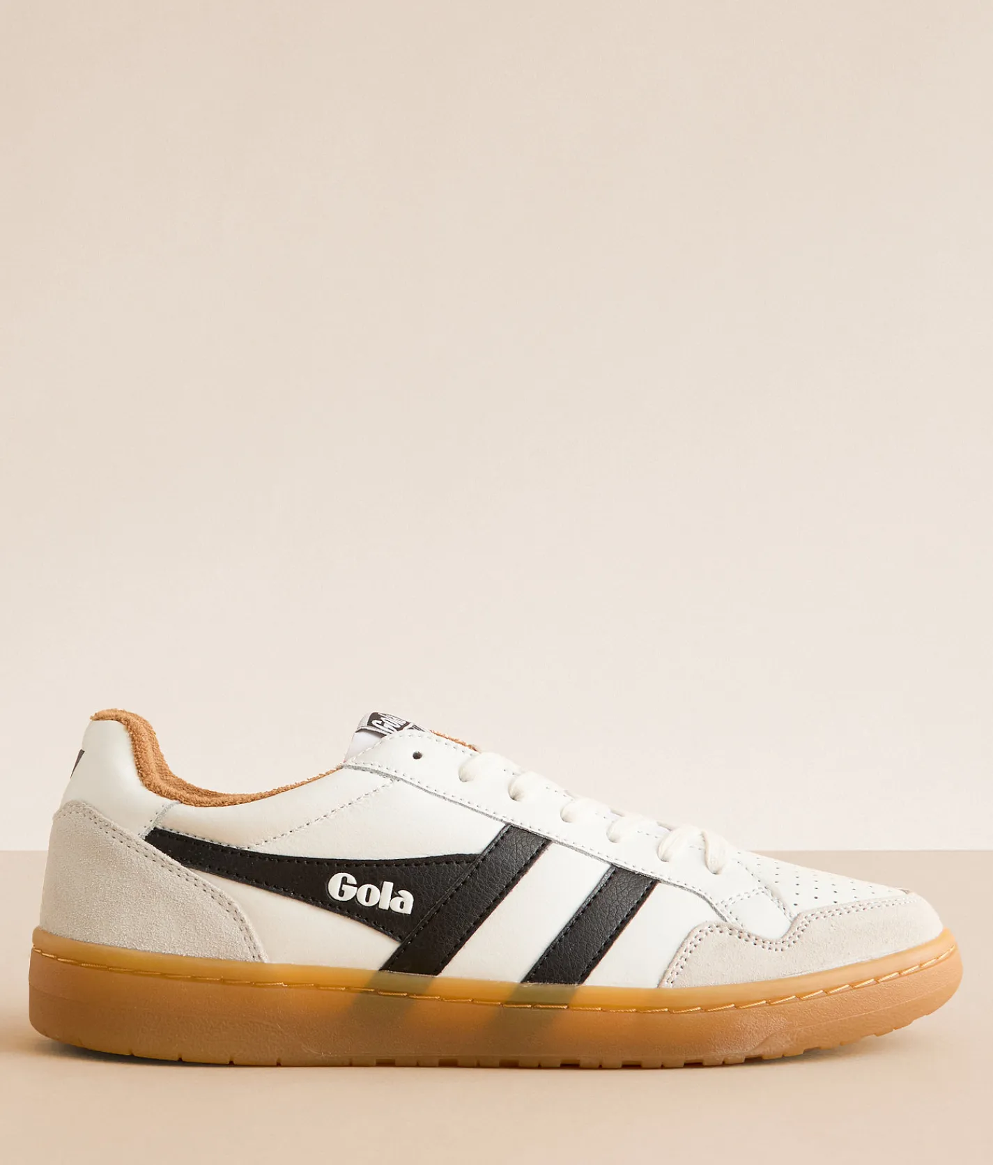 Gola® Eagle 86 Leather Sneaker White Black Tobacco Gum