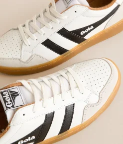 Activewear | Gola® Eagle 86 Leather Sneaker White Black Tobacco Gum