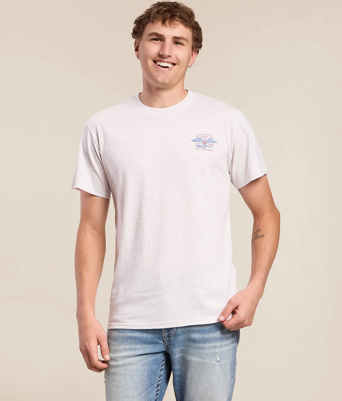 BURLEBO Eagle Outdoors T-Shirt Heather Oatmeal Discount