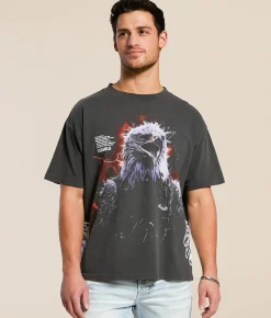Graphic T-Shirts | CVLA Eagle Surge T-Shirt Black Pigment Wash