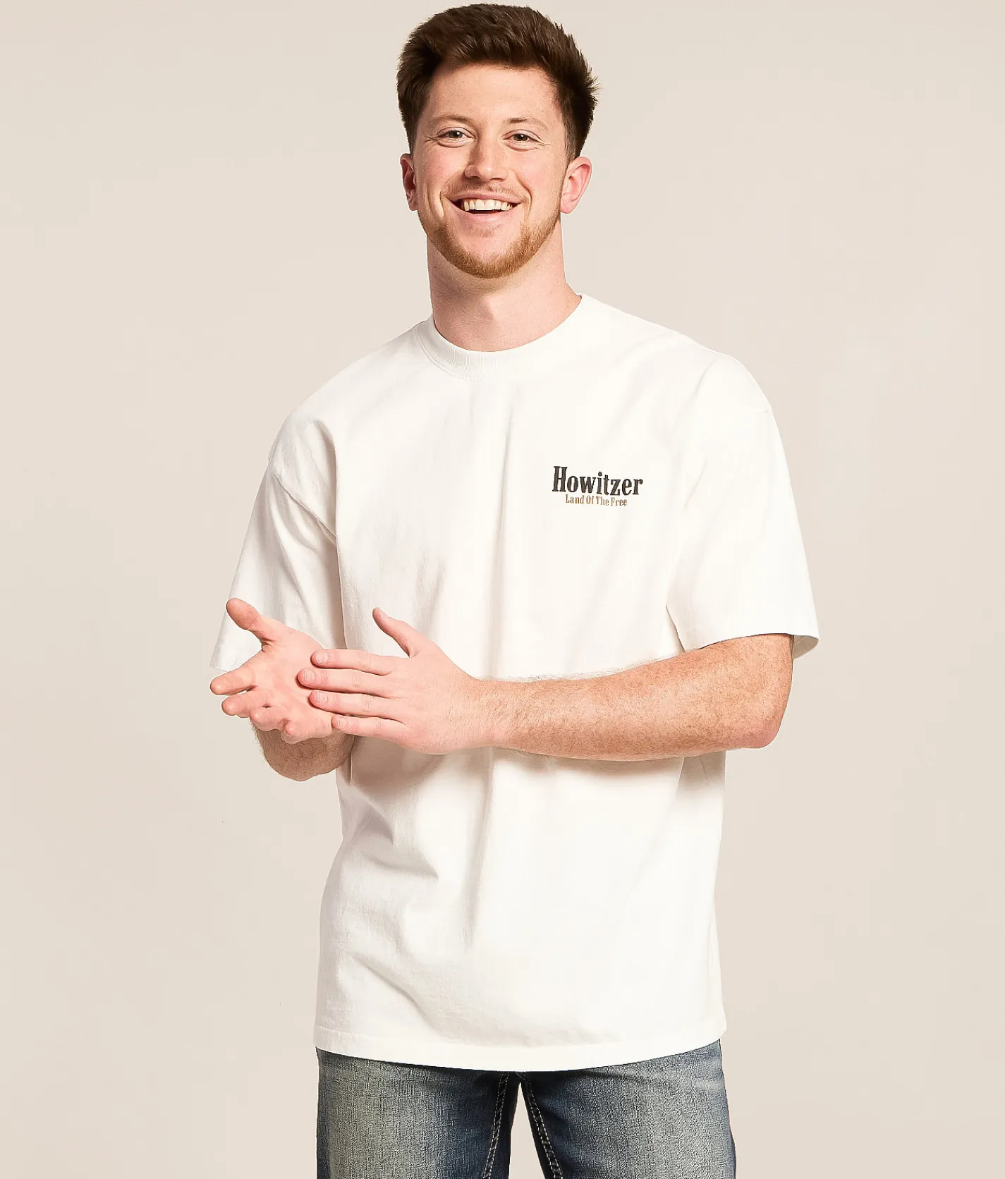 Tops|Graphic T-Shirts | Howitzer Eagle T-Shirt Antique White