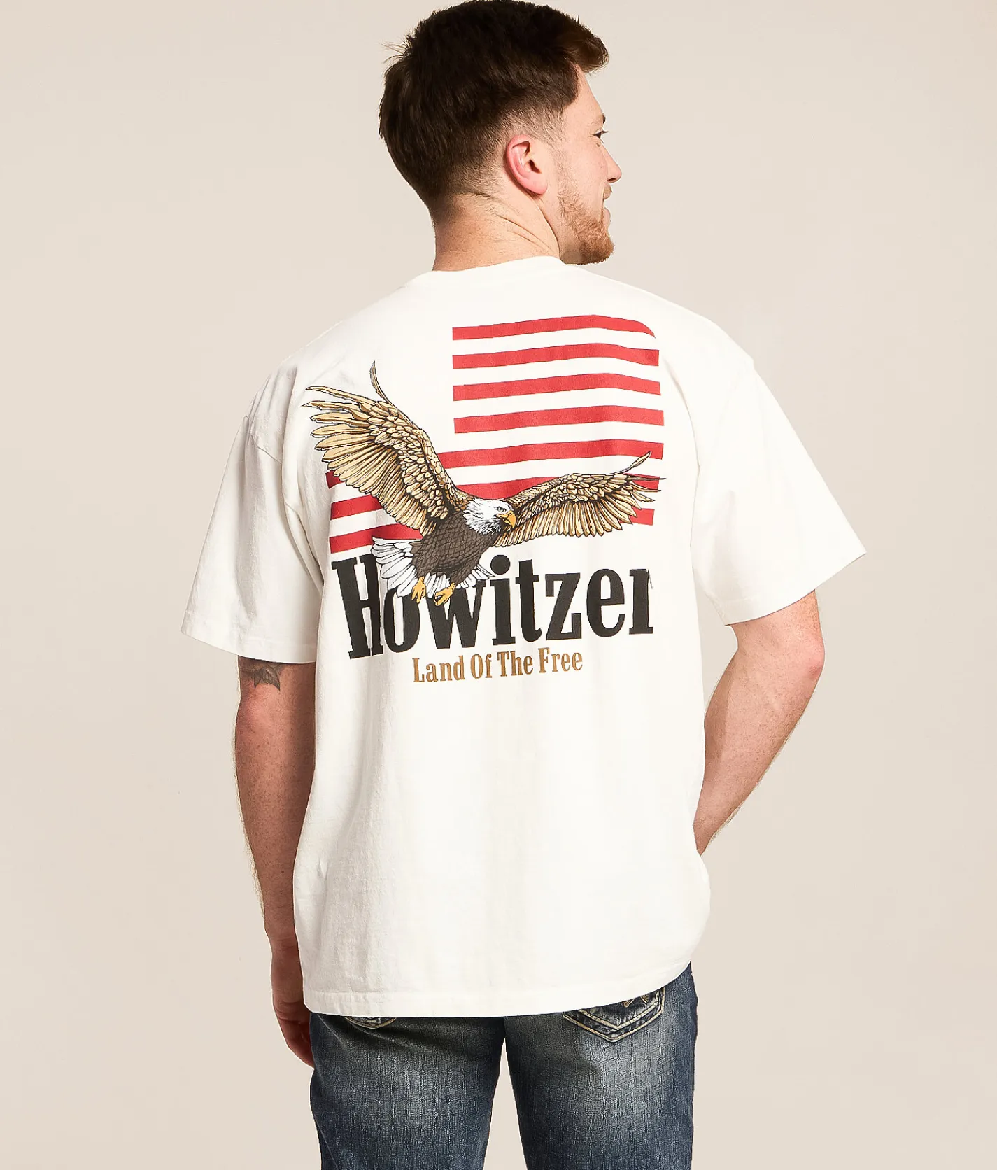 Tops|Graphic T-Shirts | Howitzer Eagle T-Shirt Antique White