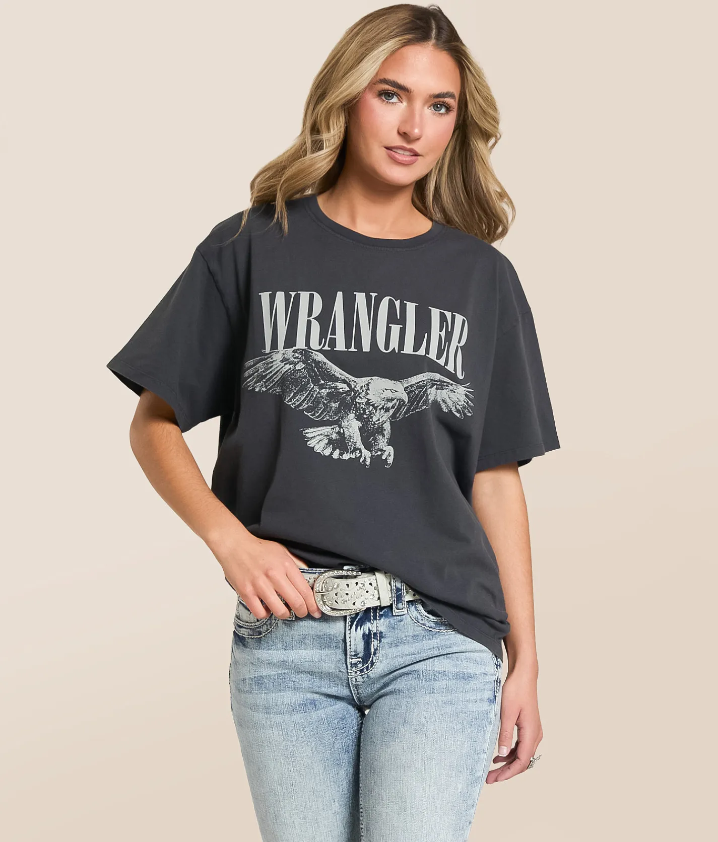 Wrangler® Eagle T-Shirt Faded Black Clearance