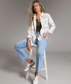 BKE Eased Flannel Shirt Tan Cream