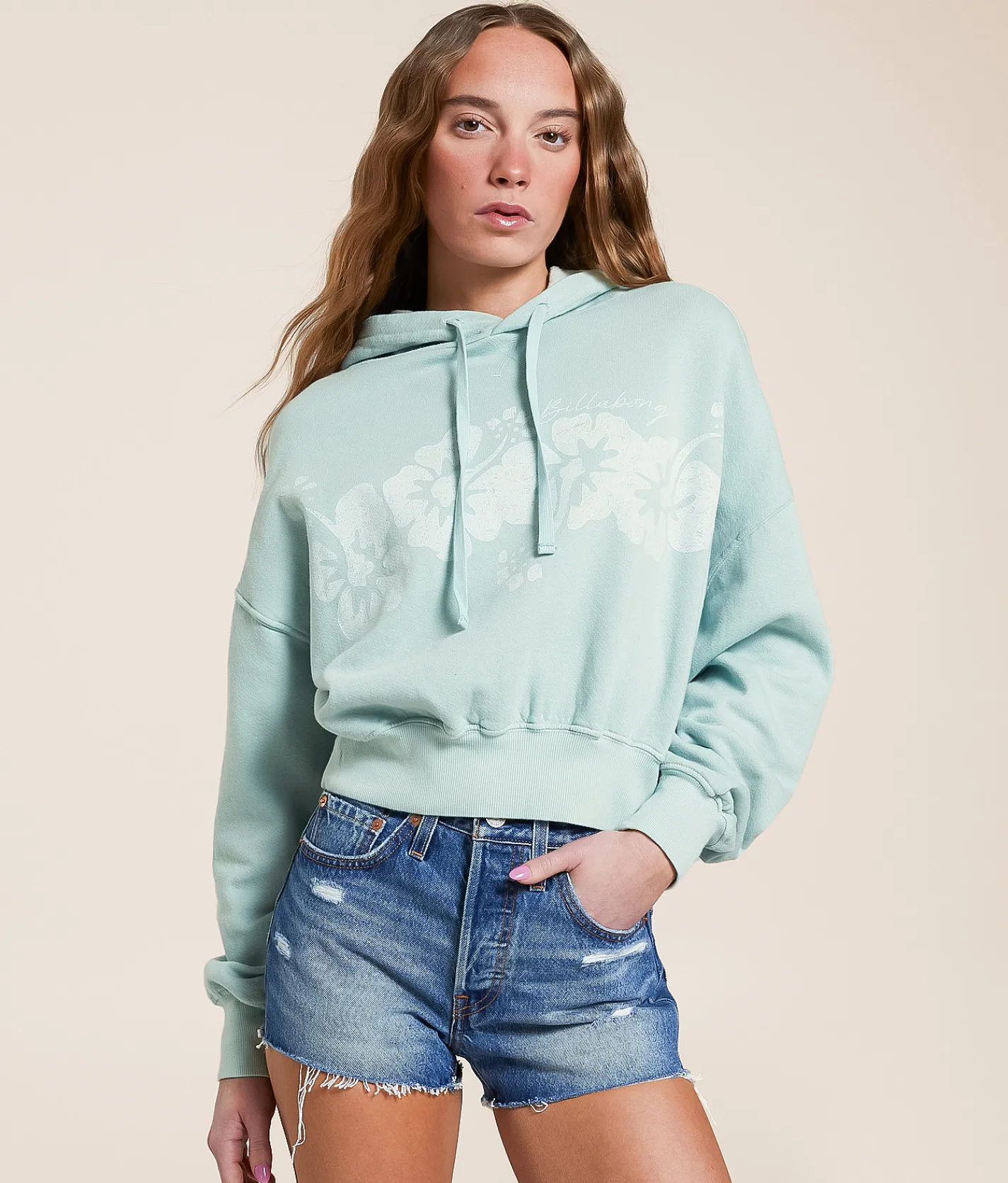 Billabong Easy To Love Hooded Sweatshirt Sea Fog Outlet