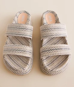 Mia Edessa Weaved Sandal Black Beige Discount