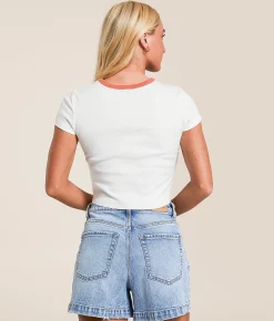 Billabong Electric Feeling Cropped T-Shirt Salt Crystal Hot