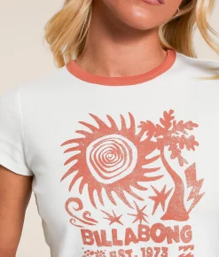 Billabong Electric Feeling Cropped T-Shirt Salt Crystal Hot