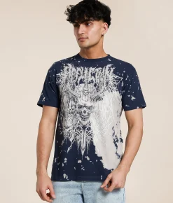 Affliction Electric Fire T-Shirt Bk Vintage White Tie Dye Best
