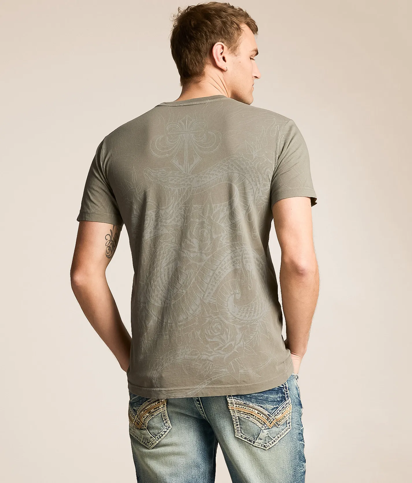 Tops|Graphic T-Shirts | Affliction Electric Storm T-Shirt Moonmist