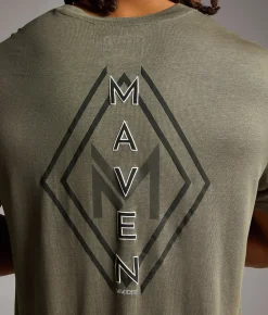 Tops|Graphic T-Shirts | Maven Co-op Elemental Crest Performance T-Shirt Soft Green