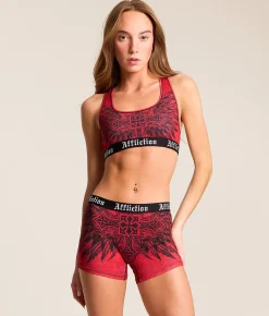 Tops | Affliction Elitist Stretch Sports Bra Tango Red