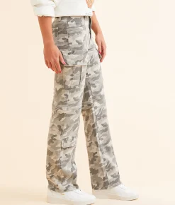 HIDDEN Ella Camo Classic Straight Cargo Jean Grey Camo Hot