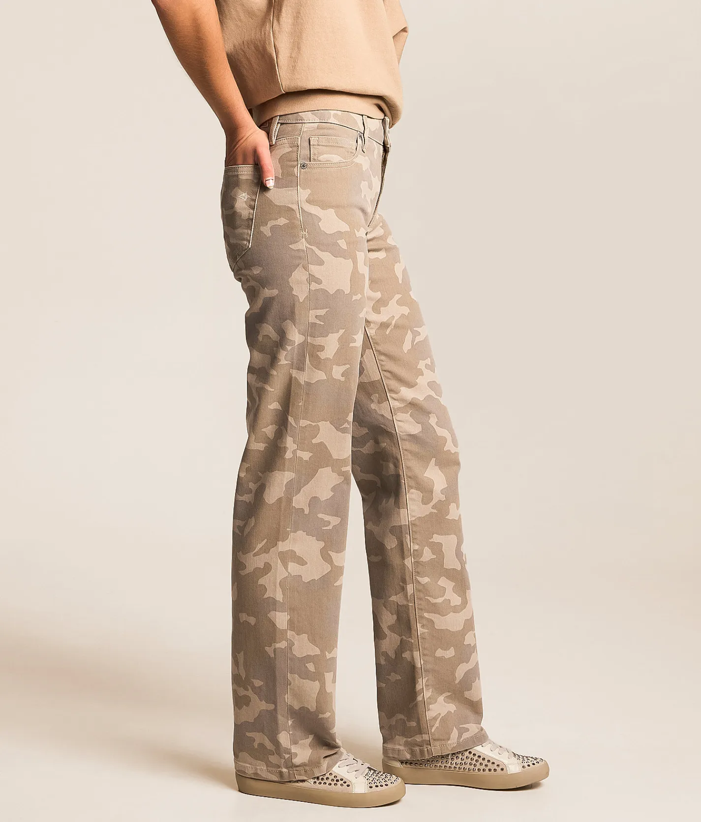HIDDEN Ella Camo Classic Straight Stretch Jean Tan Camo Sale
