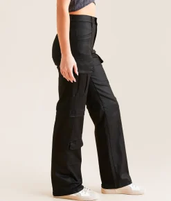 Bottoms | HIDDEN Ella Classic Straight Cargo Stretch Pant Black Coating