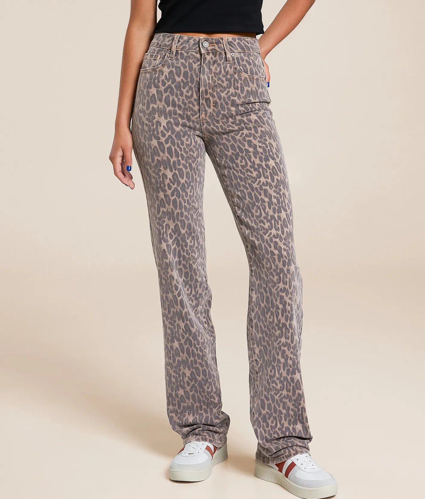 Jeans|Bottoms | HIDDEN Ella Classic Straight Stretch Jean Cheetah
