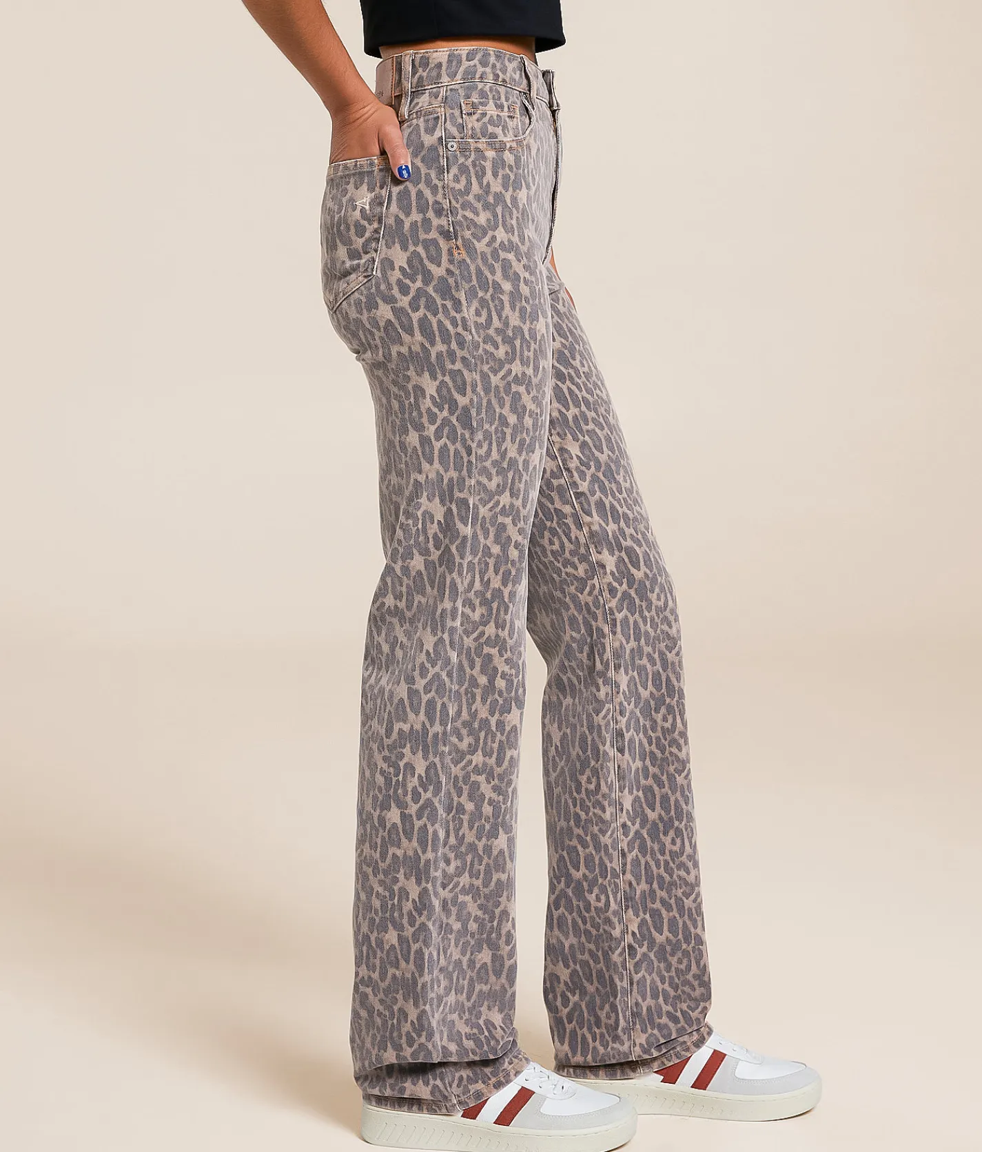 Jeans|Bottoms | HIDDEN Ella Classic Straight Stretch Jean Cheetah