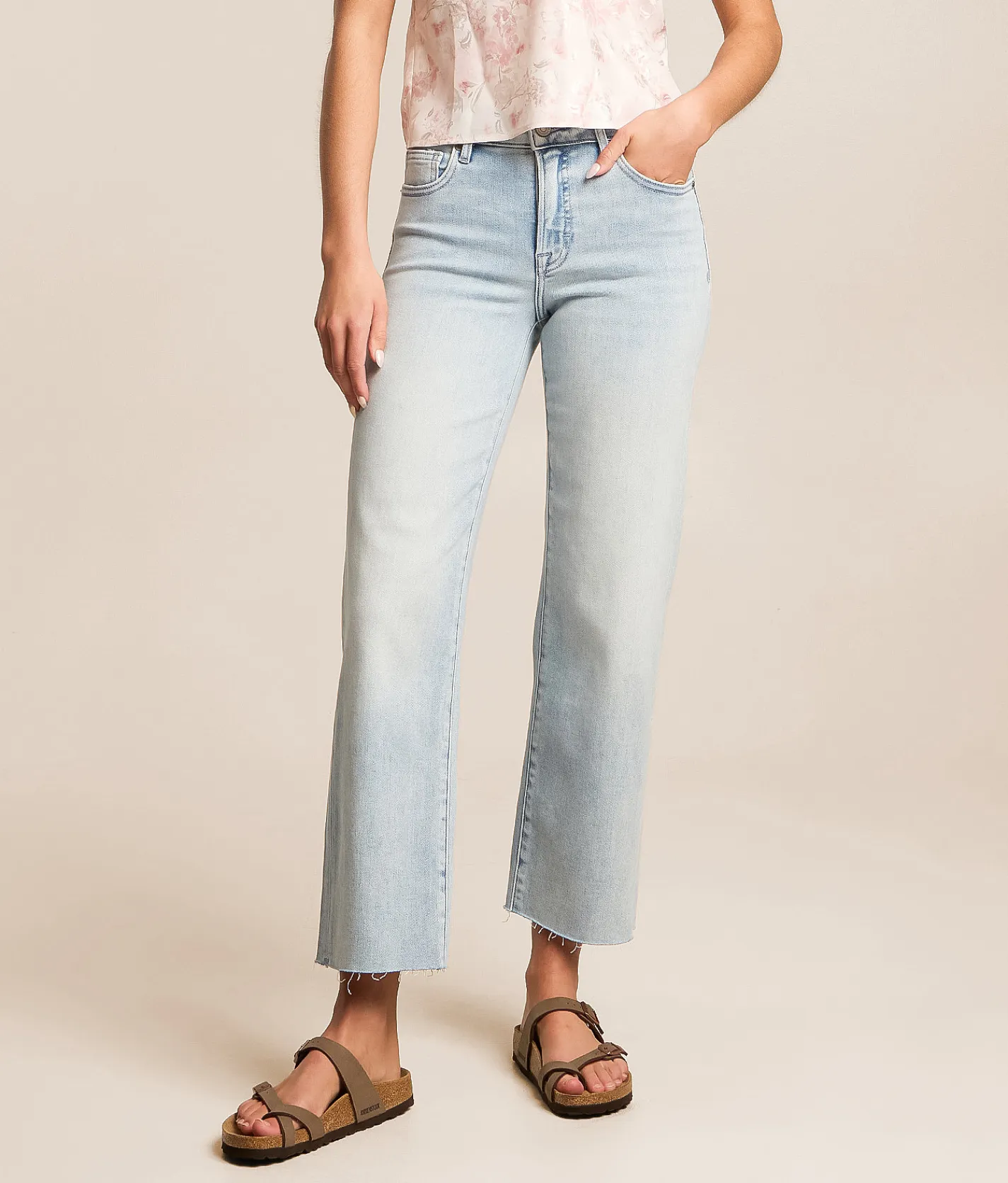 HIDDEN Ella Cropped Classic Straight Stretch Jean Vintage Hot