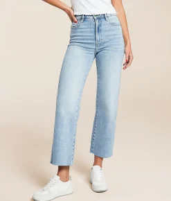 HIDDEN Ella Cropped Straight Stretch Jean Light Hot
