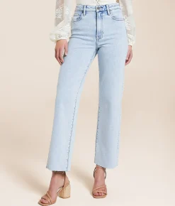 HIDDEN Ella Cropped Straight Stretch Jean Light Hot