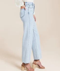 HIDDEN Ella Cropped Straight Stretch Jean Light Hot