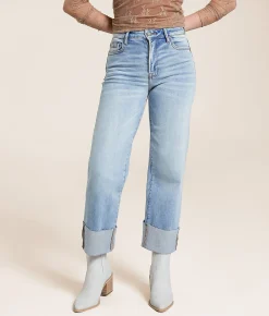 Jeans|Bottoms | HIDDEN Ella Cropped Straight Stretch Cuffed Jean Monterary