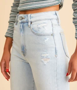 HIDDEN Ella Cropped Straight Stretch Jean Light Discount