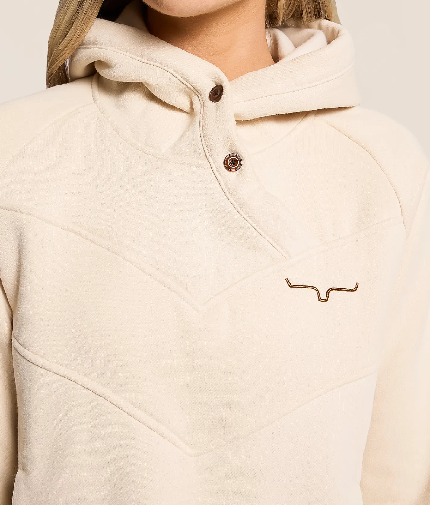 Kimes Ranch Ella Hooded Henley Sweatshirt Brown Online