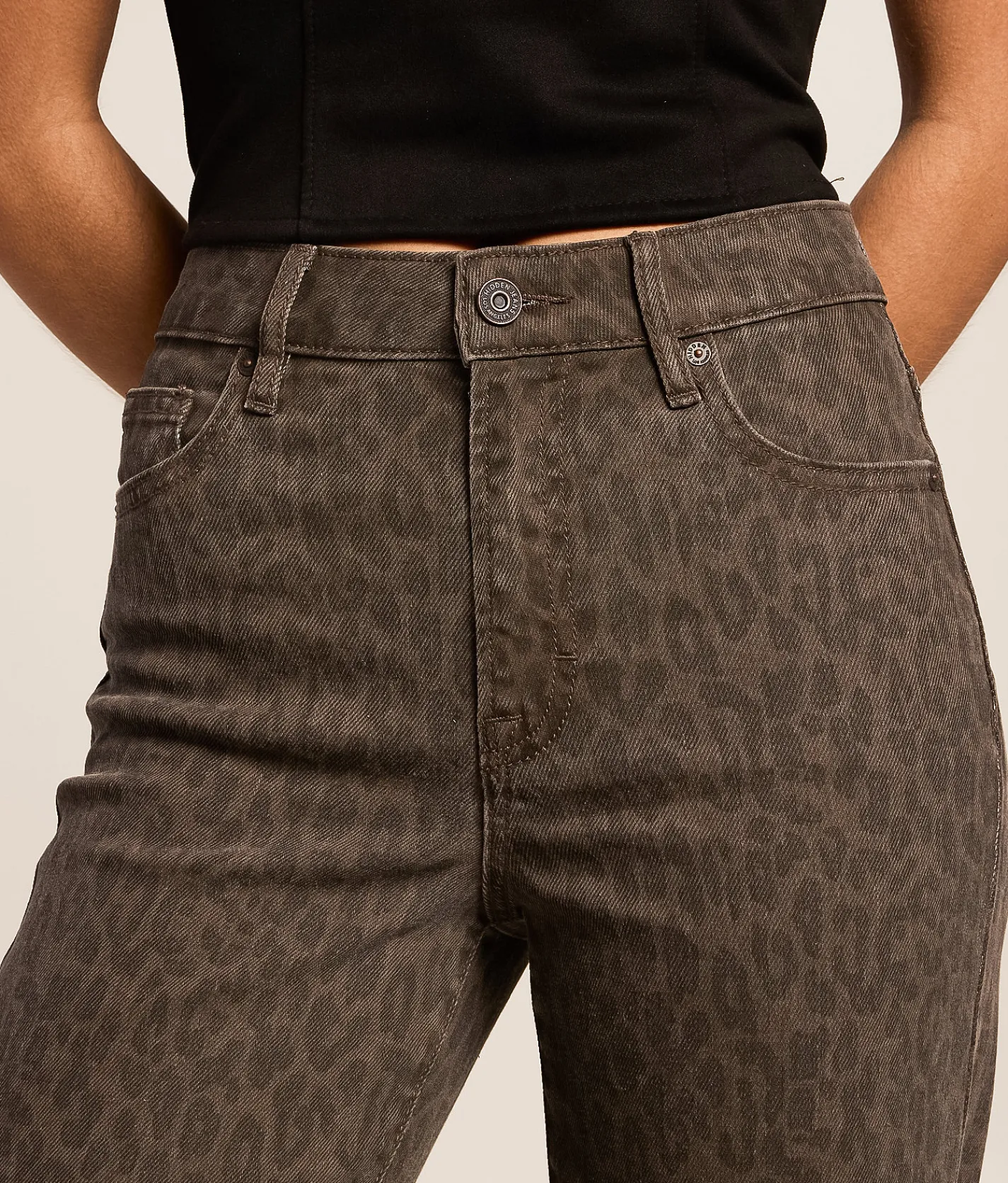 HIDDEN Ella Leopard Classic Straight Stretch Jean Brown Cheetah Online
