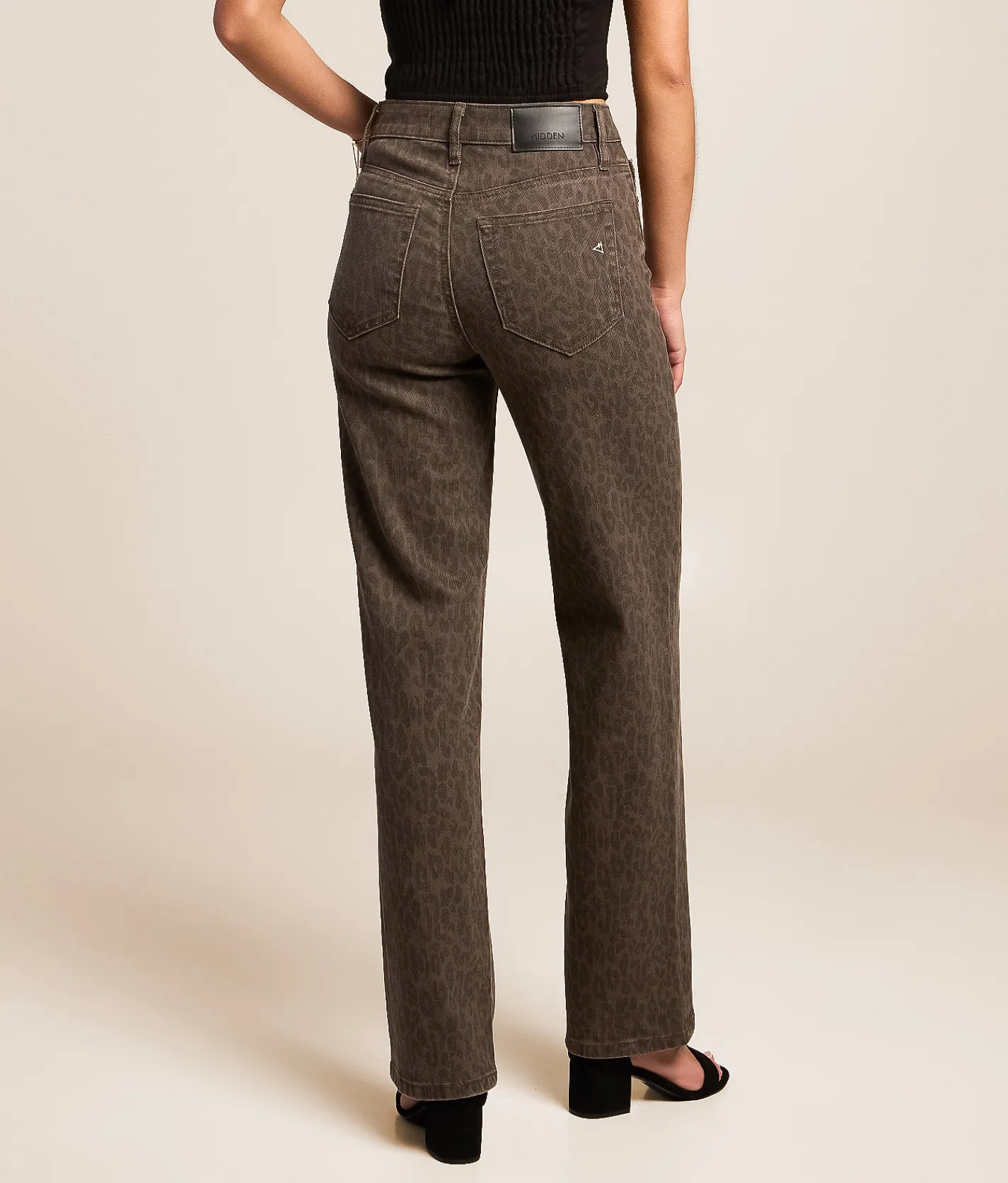 HIDDEN Ella Leopard Classic Straight Stretch Jean Brown Cheetah Online