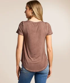 Tops | White Crow Eloise Cross Sleek Top Deep Taupe