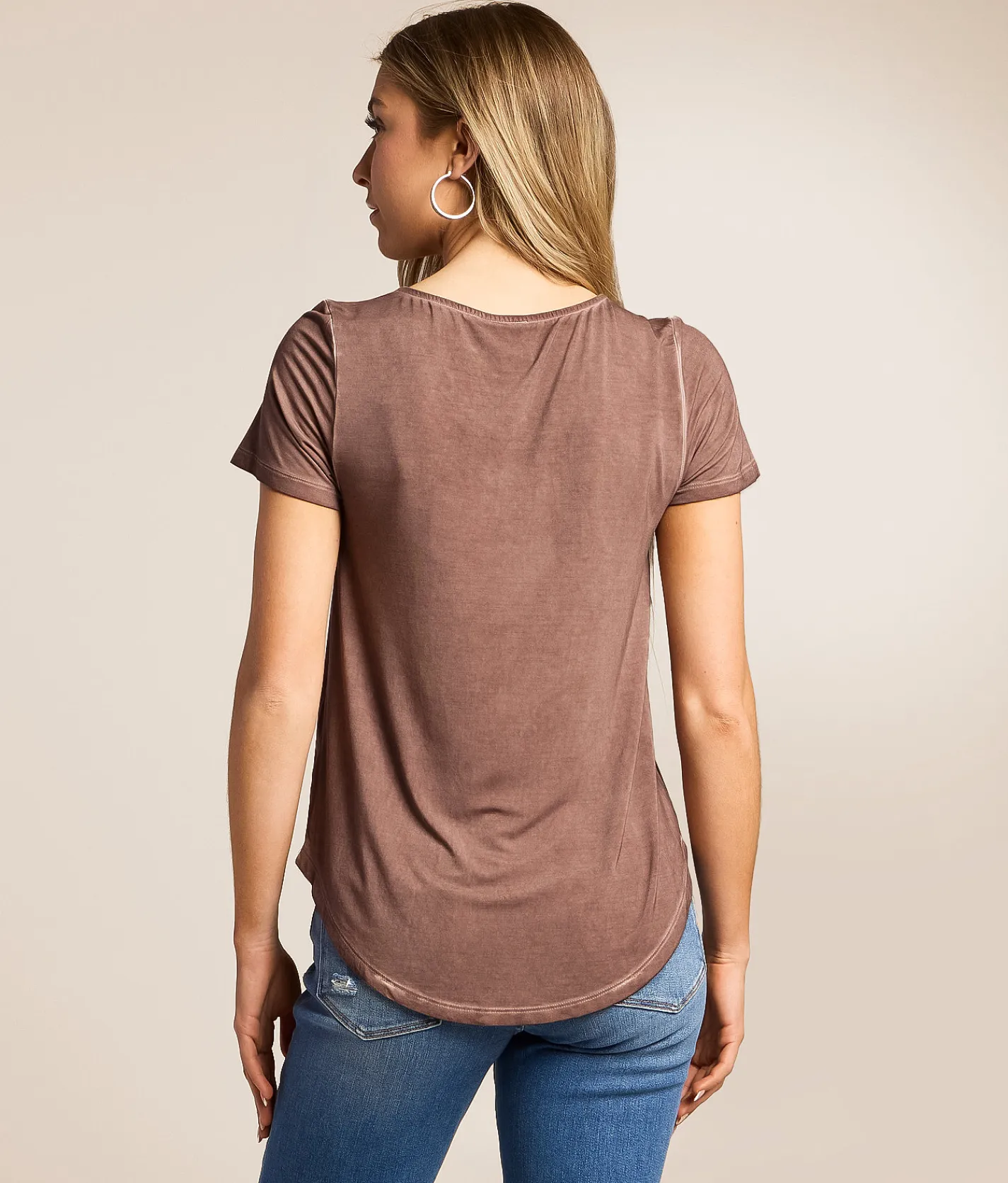 Tops | White Crow Eloise Cross Sleek Top Deep Taupe