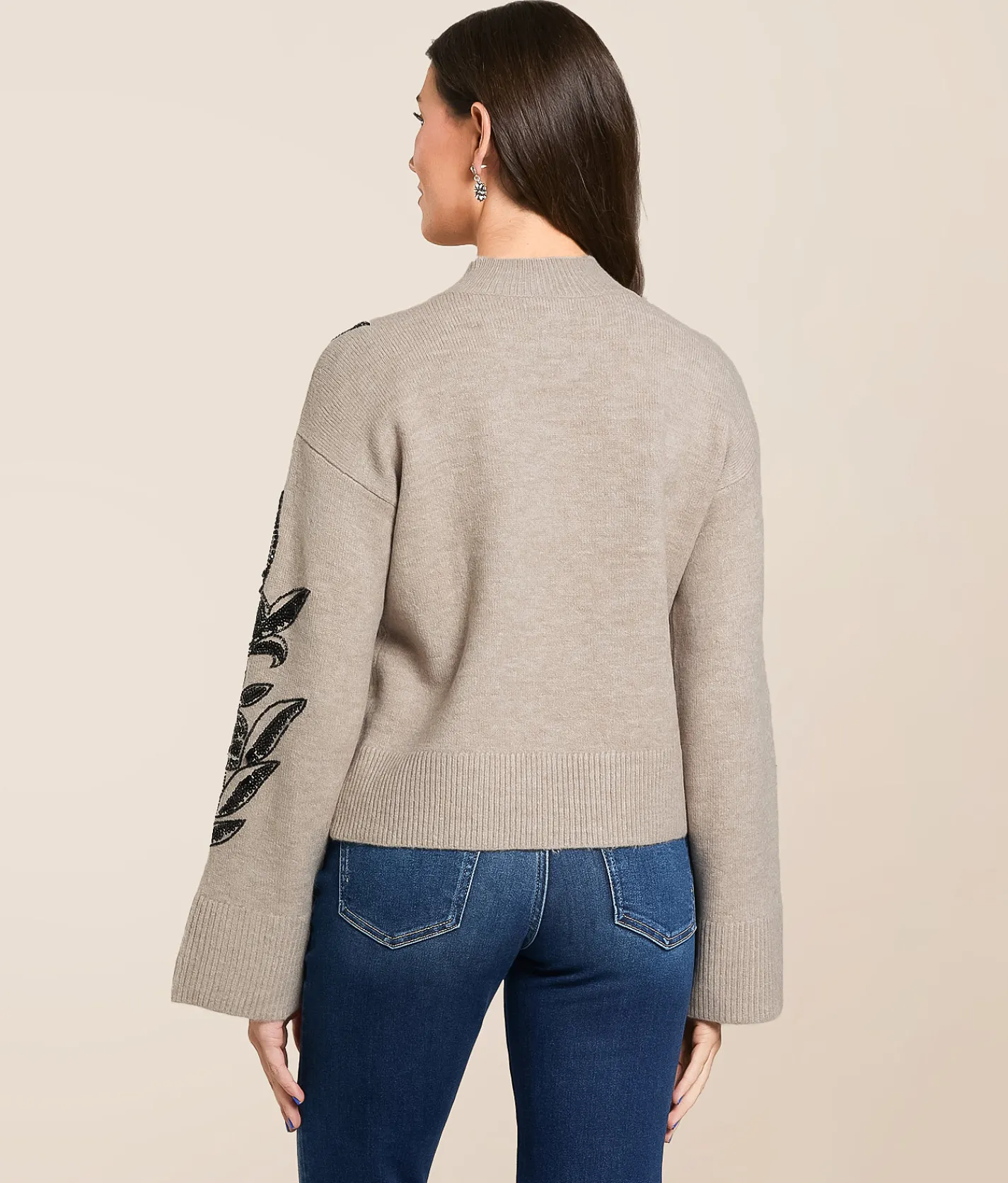 Tops | Ariat Embellished Sweater Oatmeal Heather