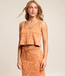 Tops | Billabong Embers Cropped Tank Top Tangerine
