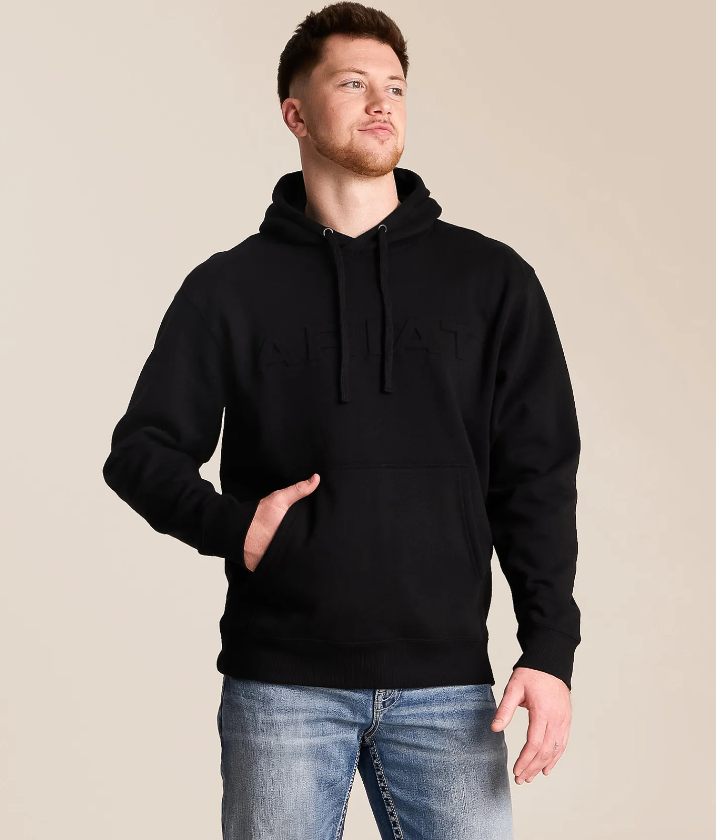 Tops | Ariat Embossed Logo Hooded Sweatshirt Black