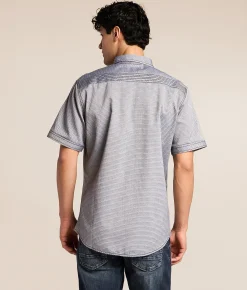 Buckle Black Embroidered Athletic Shirt White Black Clearance