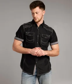 BKE Embroidered Athletic Shirt Black Clearance