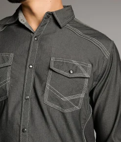 BKE Embroidered Athletic Stretch Shirt Black Outlet