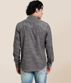 Tops | Buckle Black Embroidered Athletic Stretch Shirt Black White