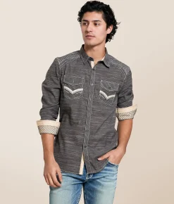 Tops | Buckle Black Embroidered Athletic Stretch Shirt Black White
